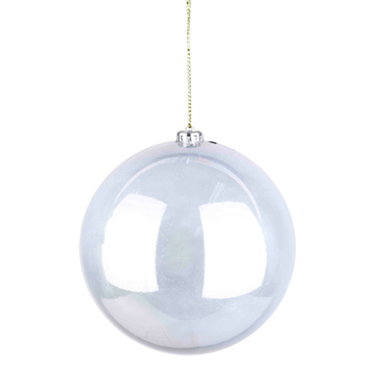 Imagem BOLA NATALINA DECORATIVA PEROLADA BRANCA DE PLÁSTICO 20CM - GRILLO