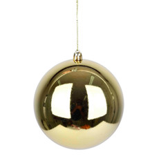 Imagem de BOLA NATALINA DOURADA METALIZADA DE PLÁSTICO 12CM - GRILLO - Grillo Ltda