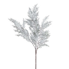 Imagem de HASTE DECORATIVA DE FOLHAGEM VERDE NEVADA EM PLÁSTICO E ARAME 70X29X8CM - CROMUS - Cromus Embalagens Ind E Com Ltda