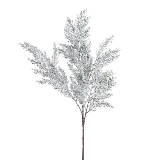 Imagem HASTE DECORATIVA DE FOLHAGEM VERDE NEVADA EM PLÁSTICO E ARAME 70X29X8CM - CROMUS