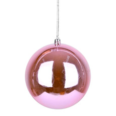 Imagem de BOLA NATALINA ROSA CLARO METALIZADA DE PLÁSTICO 12CM - GRILLO - Grillo Ltda