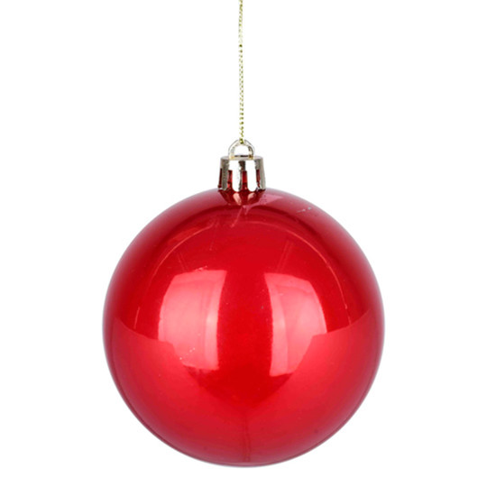Imagem BOLA NATALINA VERMELHA PEROLADA 8CM DE PLÁSTICO 2UND - GRILLO