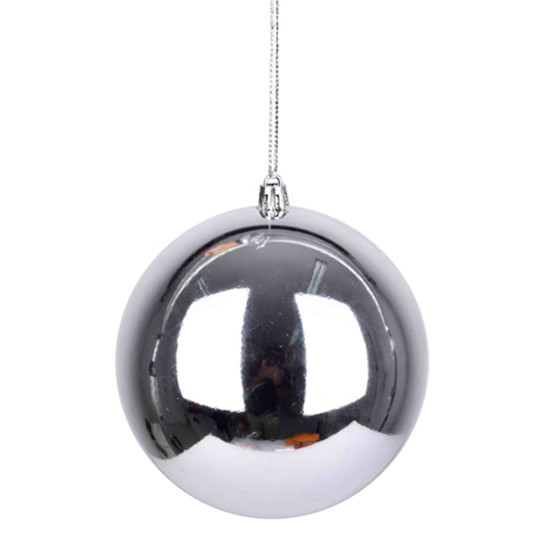 Imagem BOLA NATALINA PRATEADA METALIZADA DE PLÁSTICO 12CM - GRILLO
