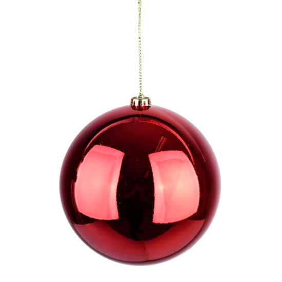 Imagem BOLA NATALINA VERMELHA METALIZADA DE PLÁSTICO 20CM - GRILLO