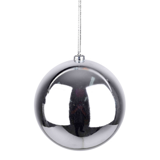 Imagem BOLA NATALINA PRATEADA METALIZADA DE PLÁSTICO 20CM - GRILLO