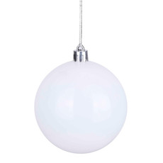 Imagem de BOLA NATALINA BRANCA METALIZADA DE PLÁSTICO 15CM - GRILLO - Grillo Ltda