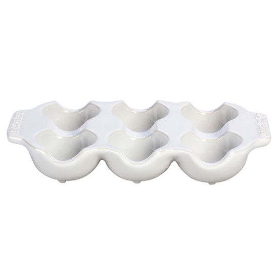 Imagem BANDEJA PARA 6 OVOS EM CERÂMICA BRANCA 3,5X19,9X10,5 CM - LE CREUSET