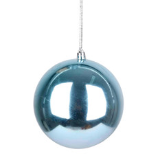 Imagem de BOLA NATALINA AZUL CLARO METALIZADA DE PLÁSTICO 12CM - GRILLO - Grillo Ltda