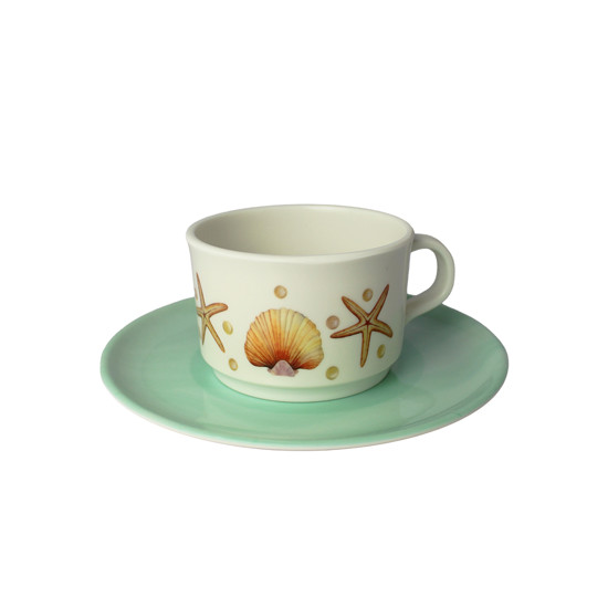 Imagem XÍCARA E PIRES DE MALAMINA 11X15X15CM - GRILLO