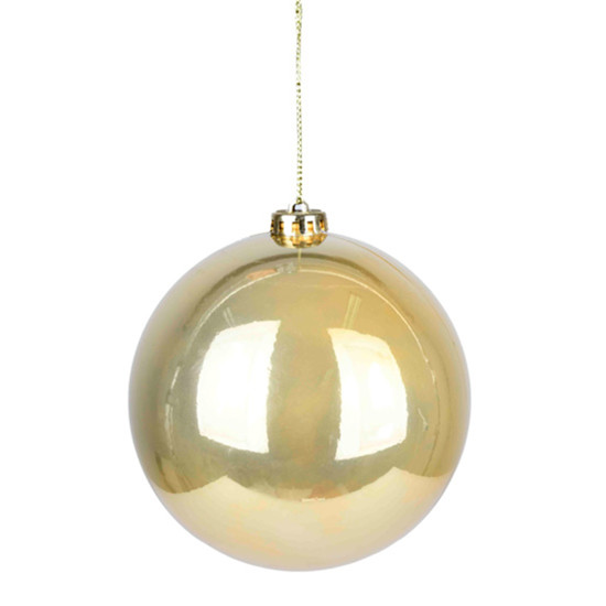 Imagem BOLA NATALINA DOURADA PEROLADA 15CM DE PLÁSTICO - GRILLO