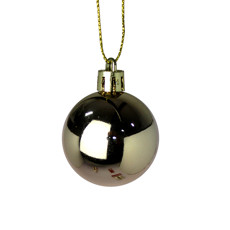 Imagem de JOGO DE 6 BOLAS DE NATAL CHAMPAGNE METALIZADAS DE PLÁSTICO 4CM - GRILLO - Grillo Ltda