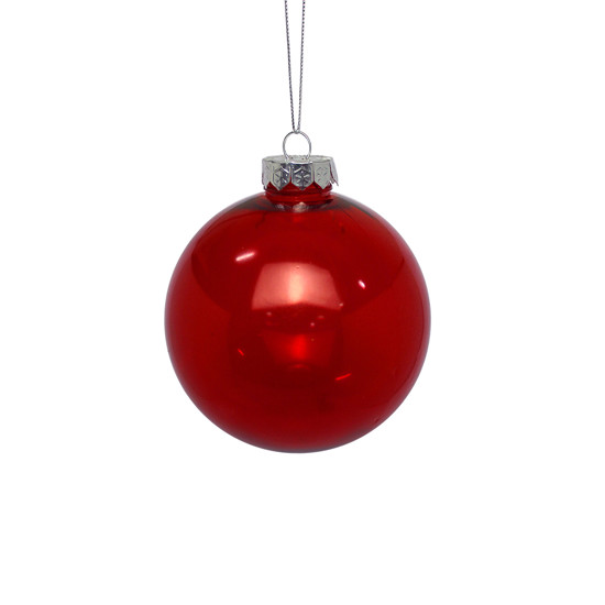 Imagem BOLA DE NATAL DECORATIVA EM PLÁSTICO VERMELHO TRANSPARENTE 10CM - GRILLO
