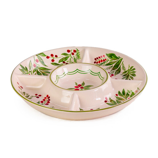Imagem PETISQUEIRA BERRIES VERMELHAS E FOLHAS VERDES DE CERÂMICA - CERÂMICA LUIZ SALVADOR