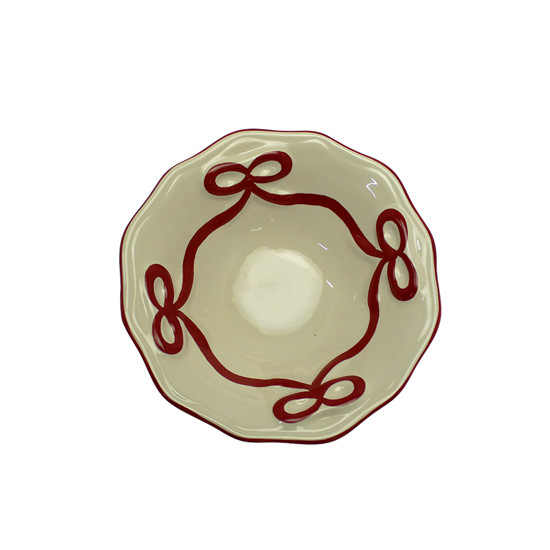 Imagem BOWL NATALINO LAÇO CHARLOTTE CEREJA DE CERÂMICA 5,5X18X18CM - CERÂMICA LUIZ SALVADOR