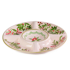 Imagem de PETISQUEIRA BERRIES VERMELHAS E FOLHAS VERDES DE CERÂMICA - CERÂMICA LUIZ SALVADOR - São Lourenco Comercio E Decoracao Eireli