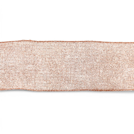 Imagem FITA ARAMADA NUDE DECORATIVA DE POLIÉSTER 6,3CM X 4,57M - CROMUS