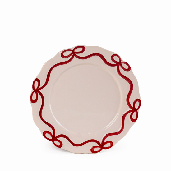 Imagem PRATO DE SOBREMESA LAÇO CHARLOTTE CEREJA DE CERÂMICA 20CM - CERÂMICA LUIZ SALVADOR