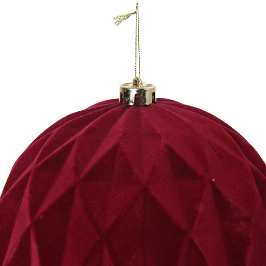 Imagem BOLA DE NATAL DECORATIVA VINHO AVELUDADA DE PLÁSTICO 20CM - CROMUS
