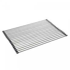 Imagem de ESCORREDOR MULTIUSO TIPO ESTEIRA FLEXÍVEL EM AÇO INOX E SILICONE CINZA 52X35CM - LYOR - Coliseu Presentes Ltda