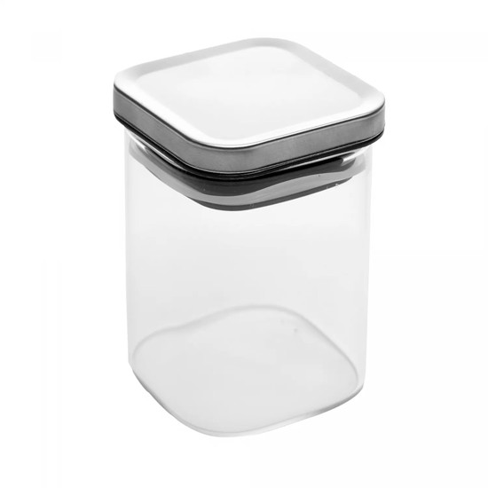 Imagem POTE HERMÉTICO COM TAMPA PRATA TUTTI 180ML DE VIDRO BOROSSILICATO 9X6X6CM - WOLFF