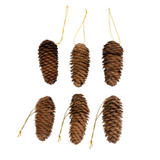 Imagem de PINHAS NATALINAS DE PENDURAR 6 UNIDADES 7X4CM - TUUT - Yangzi Brasil Corporation S A 