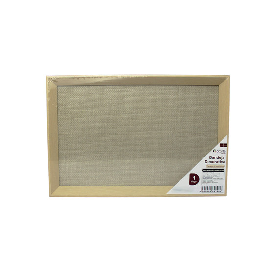 Imagem BANDEJA DECORATIVA NUDE DE MADEIRA E POLIÉSTER 2,5X30X20CM - DCARTE