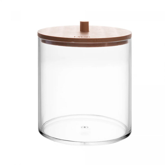 Imagem POTE DE POLIESTIRENO MY BOX COM TAMPA DE BAMBU 10,5X9,5X9,5CM - LYOR