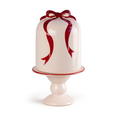 Imagem de PORTA PANETONE LAÇO CHARLOTTE CEREJA DE CERÂMICA 31X18CM - CERÂMICA LUIZ SALVADOR - São Lourenco Comercio E Decoracao Eireli