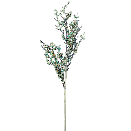 Imagem HASTE DECORATIVA DE BERRIES PEROLADAS AZUL 60CM DE PLÁSTICO - GRILLO
