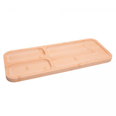 Imagem de BANDEJA RETANGULAR NATURE DE BAMBU COM 3 DIVISÓRIAS 1,5X39X16CM - LYOR - Coliseu Presentes Ltda