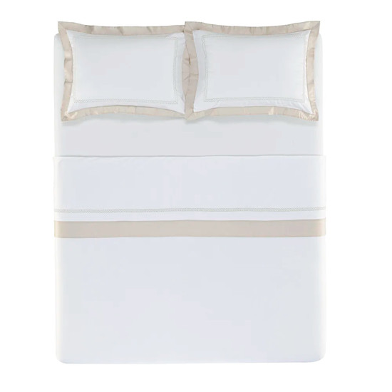 Imagem JOGO DE CAMA 600 FIOS 100% ALGODÃO EGÍPCIO MONDELLO BRANCO - TRUSSARDI