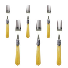 Imagem de CONJUNTO 6 GARFOS DE MESA EM AÇO INOX E CABO DE PLÁSTICO MARFIN 22X2CM - LEHAVÍ - Lehavi Comercio Importacao E Exportacao Ltda