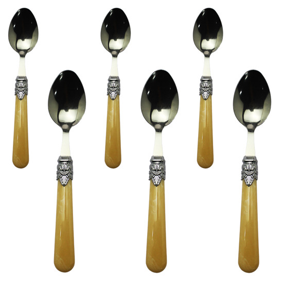 Imagem CONJUNTO 6 COLHERES DE MESA EM AÇO INOX E CABO DE PLÁSTICO MARFIN 22X2CM - LEHAVÍ
