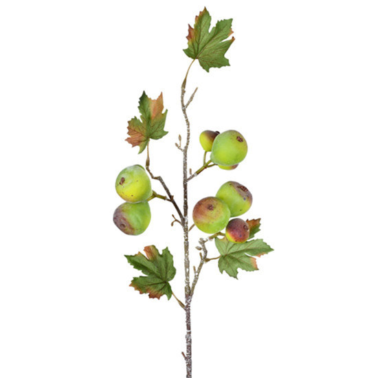 Imagem HASTE DECORATIVA MOLDÁVEL DE FIGOS VERDES DE PLÁSTICO E METAL 52X17CM - GRILLO