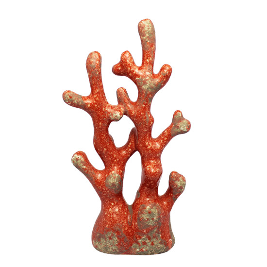 Imagem CORAL DECORATIVO LARANJA DE CERÂMICA 29X15X3CM - LUCATTI