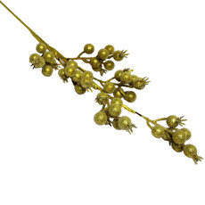 Imagem de HASTE MÉDIA NATALINA DECORATIVA DE BERRIES DOURADAS EM PLÁSTICO 60X5 CM GRILLO 58674 - Grillo Ltda