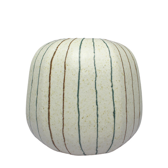 Imagem VASO DECORATIVO BRANCO TEXTURIZADO DE CERÂMICA 20X20X20CM - LUCATTI