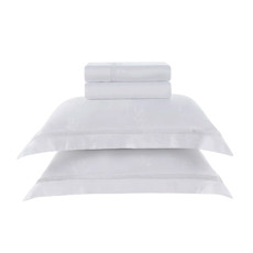 Imagem de JOGO DE CAMA KING 300 FIOS DE ALGODÃO BAMBU OLIVINE BRANCO - TRUSSARDI - Karsten S.A 