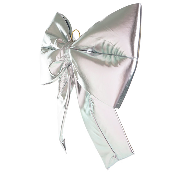 Imagem LAÇO PRONTO DECORATIVO PRATA METALIZADO 45X50CM - CROMUS