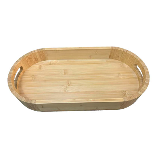 Imagem BANDEJA OVAL DE BAMBU COM ALÇA 6X50X28CM - TUUT
