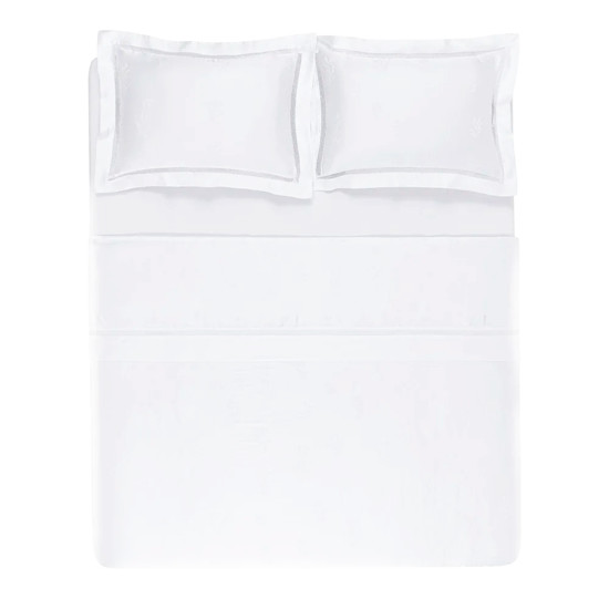 Imagem JOGO DE CAMA KING 300 FIOS DE ALGODÃO BAMBU OLIVINE BRANCO - TRUSSARDI