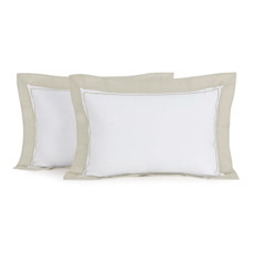 Imagem de JOGO DE FRONHAS 200 FIOS DE ALGODÃO FIESOLE BRANCO/GRIGIO - TRUSSARDI - Karsten S.A 