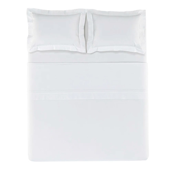 Imagem JOGO DE CAMA QUEEN 200 FIOS DE ALGODÃO FIESOLE BRANCO - TRUSSARDI