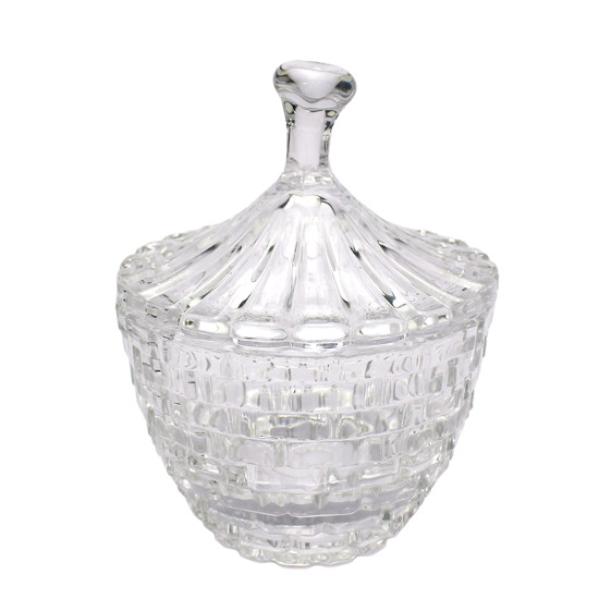Imagem POTICHE  COM TAMPA DECORATIVO DE VIDRO 14X10X10CM - ADELY CRYSTAL