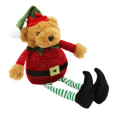 Imagem de URSO DE PELÚCIA NATALINO DE POLIÉSTER 20X22CM - TOKDACASA - Cromus Embalagens Ind E Com Ltda