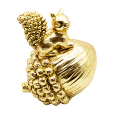 Imagem de NOZ E E ESQUILO DOURADO DECORATIVO DE RESINA 31X25X18CM - TOKDACASA - Cromus Embalagens Ind E Com Ltda