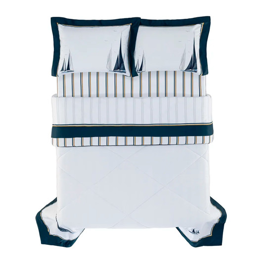 Imagem EDREDOM CASAL INFANTIL 300 FIOS 100% ALGODÃO EGÍPCIO VELEIRO - TRUSSARDI