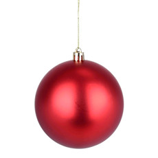 Imagem de BOLA NATALINA DECORATIVA VERMELHA FOSCA DE PLÁSTICO 10CM - GRILLO - Grillo Ltda