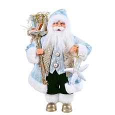 Imagem de PAPAI NOEL DECORATIVO AZUL E DOURADO 30X18X12CM - GRILLO - Grillo Ltda