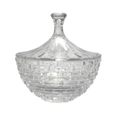 Imagem de POTICHE  COM TAMPA DECORATIVO DE VIDRO 17X16X16CM - ADELY CRYSTAL - Dayhome Comercial Ltda